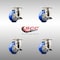 Service Caster 3 Inch 316SS Blue Polyurethane Wheel Swivel Top Plate Caster Set with Brake SCC SCC-SS31620S314-PPUB-BLUE-TLB-4 - alternate 4